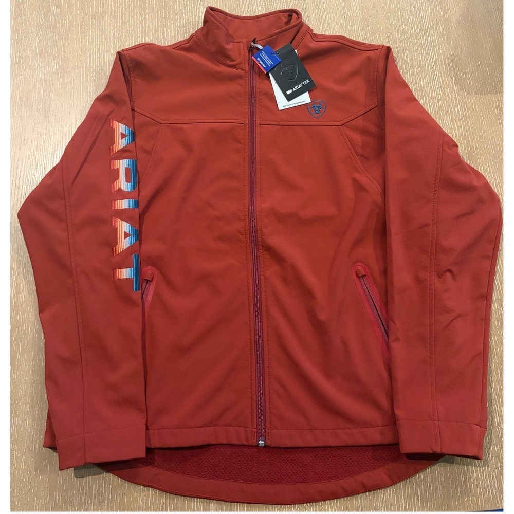 Ariat Womens New Team Softshell Jacket Burgandy Red Full Zip Western Pockets XL